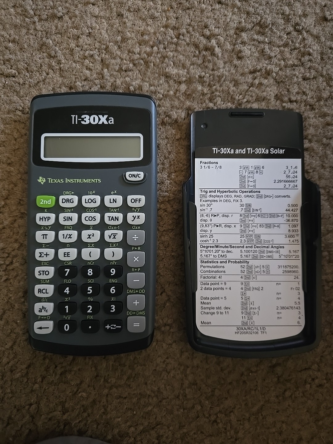 TI-30Xa Scientific Calculator, Tested ~Works Texas Instruments