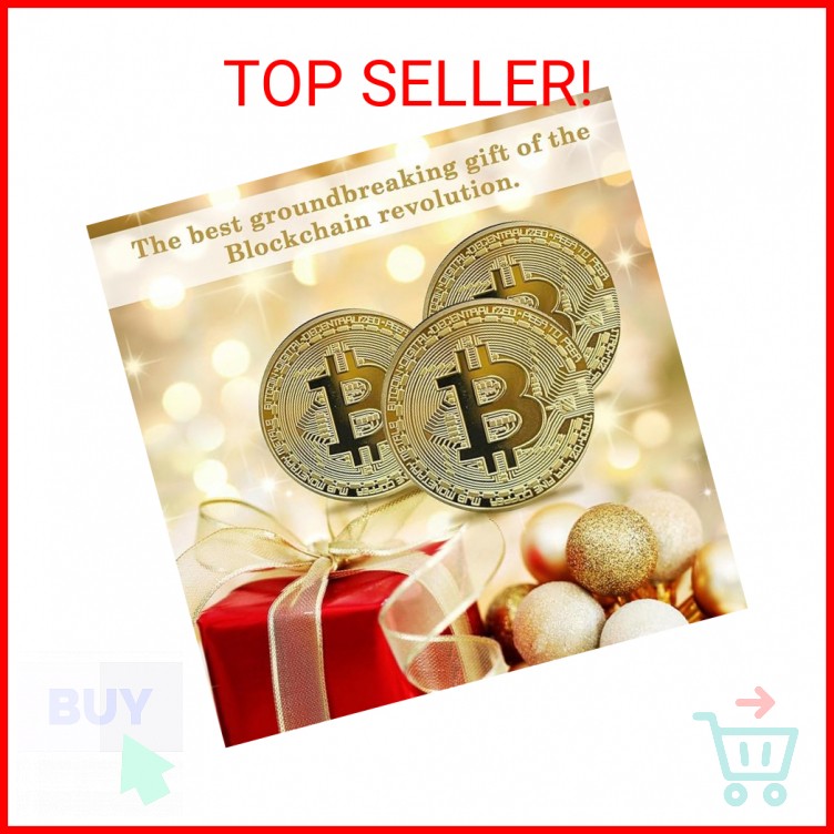 SOLIPECT 9PC Bitcoin Coin | Physical Bitcoin with Protective Case, Gold Plated B