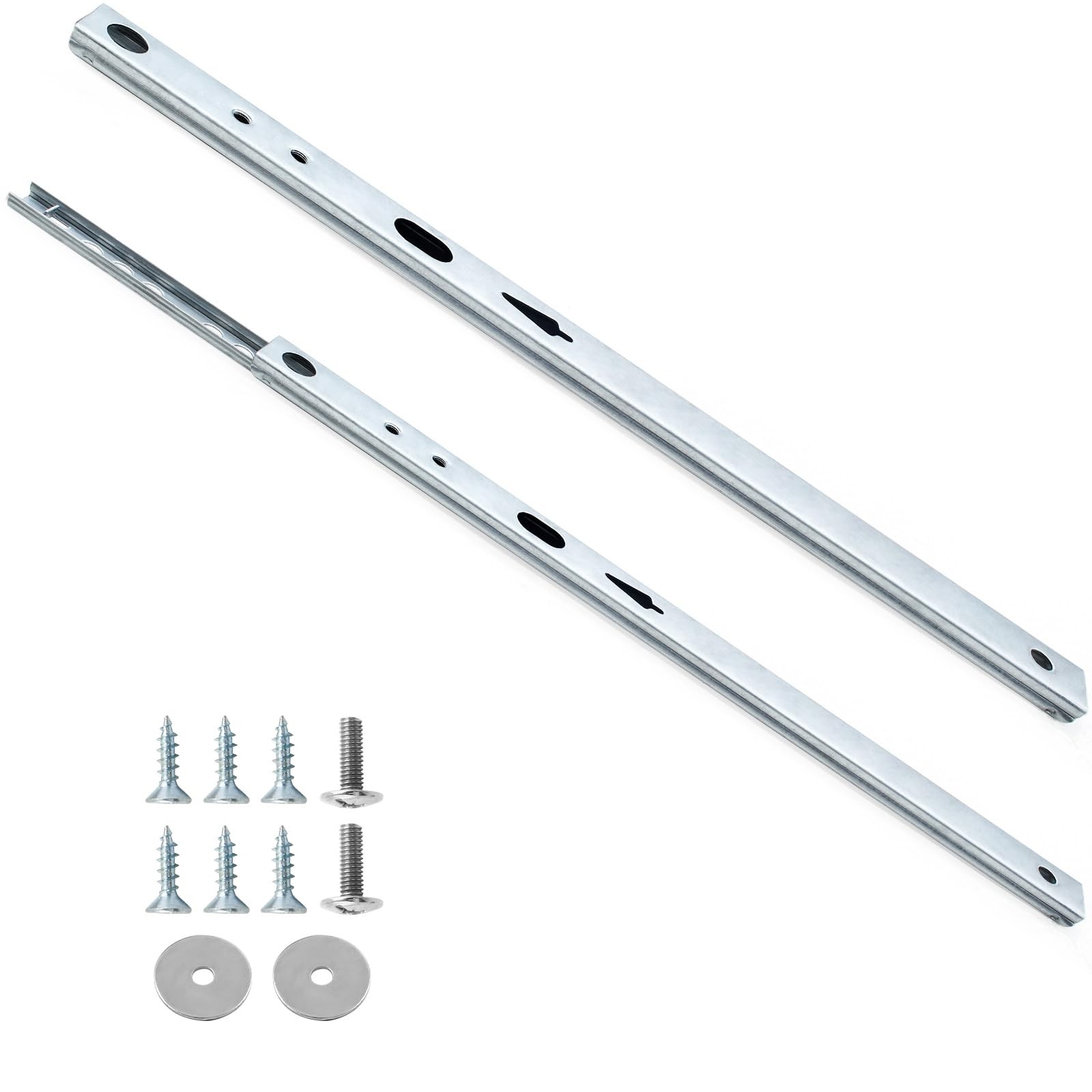 2 Pcs Metal Drawer Slides, 12 Inch Drawer Slide, Ball Bearing Two Way Slide T...