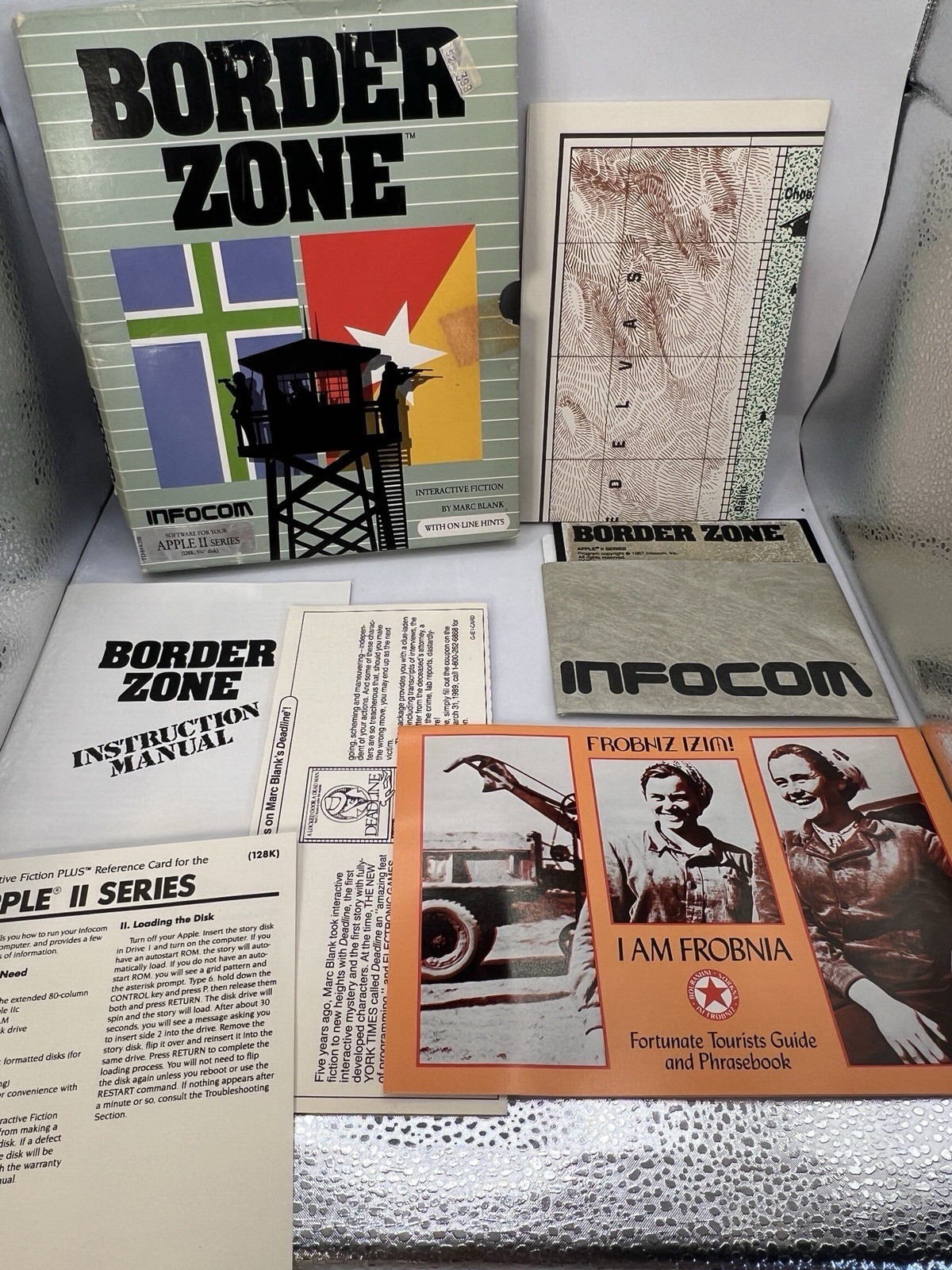 Vintage Border Zone Infocom Apple II Complete Box Set Big Box Untested