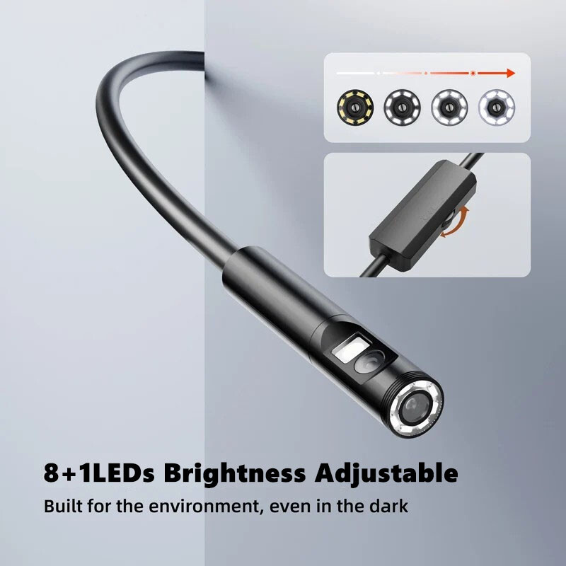 For iPhone 16/15/14/13/X Android Endoscope Borescope Inspection Camera Dual Lens