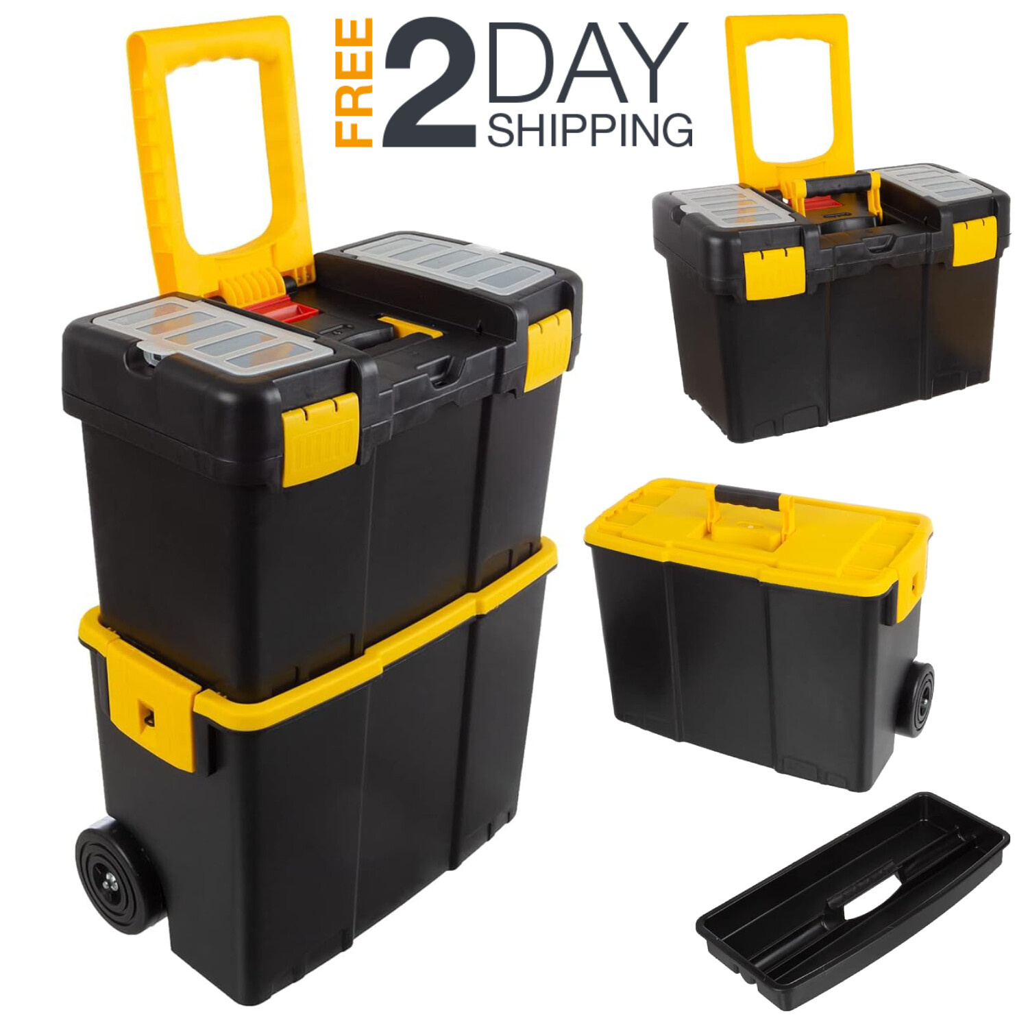 Caja De Herramientas Con Ruedas Portatil 3 Piezas Para Mecánico Trabajo Ofertas
