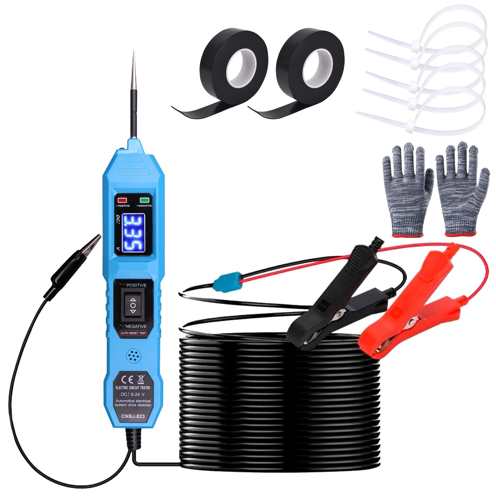 Automotive Power Circuit Probe Tester 3.5-36V DC,6-in-1 Blue Set, blue