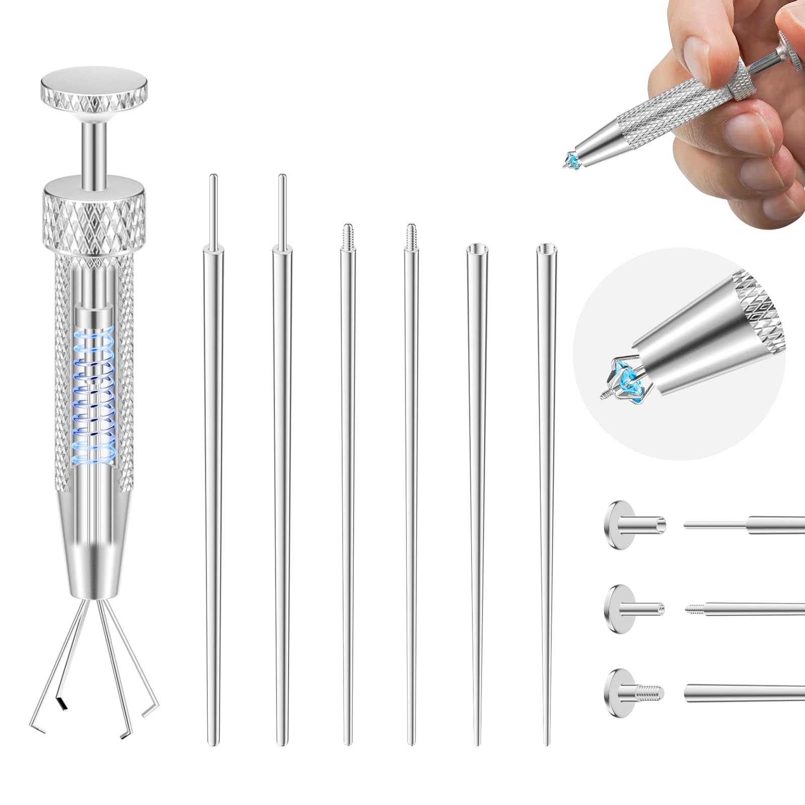 Upgraded 30mm, Set NO1. Piercing Tapers(16G 18G) + Ball Grabber Tool