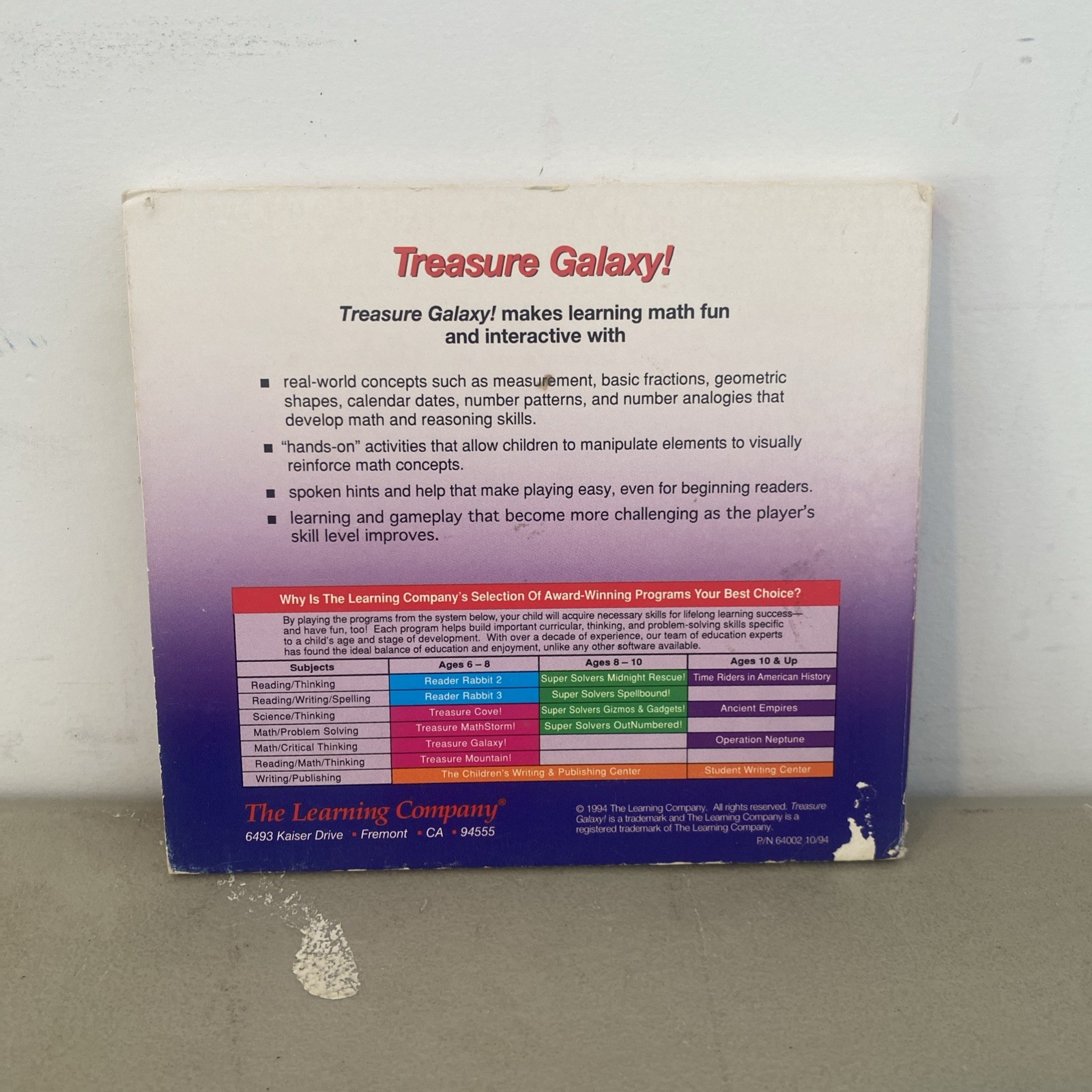 Treasure Galaxy! PC MAC CD kids learn math measurement fractions geometry game!
