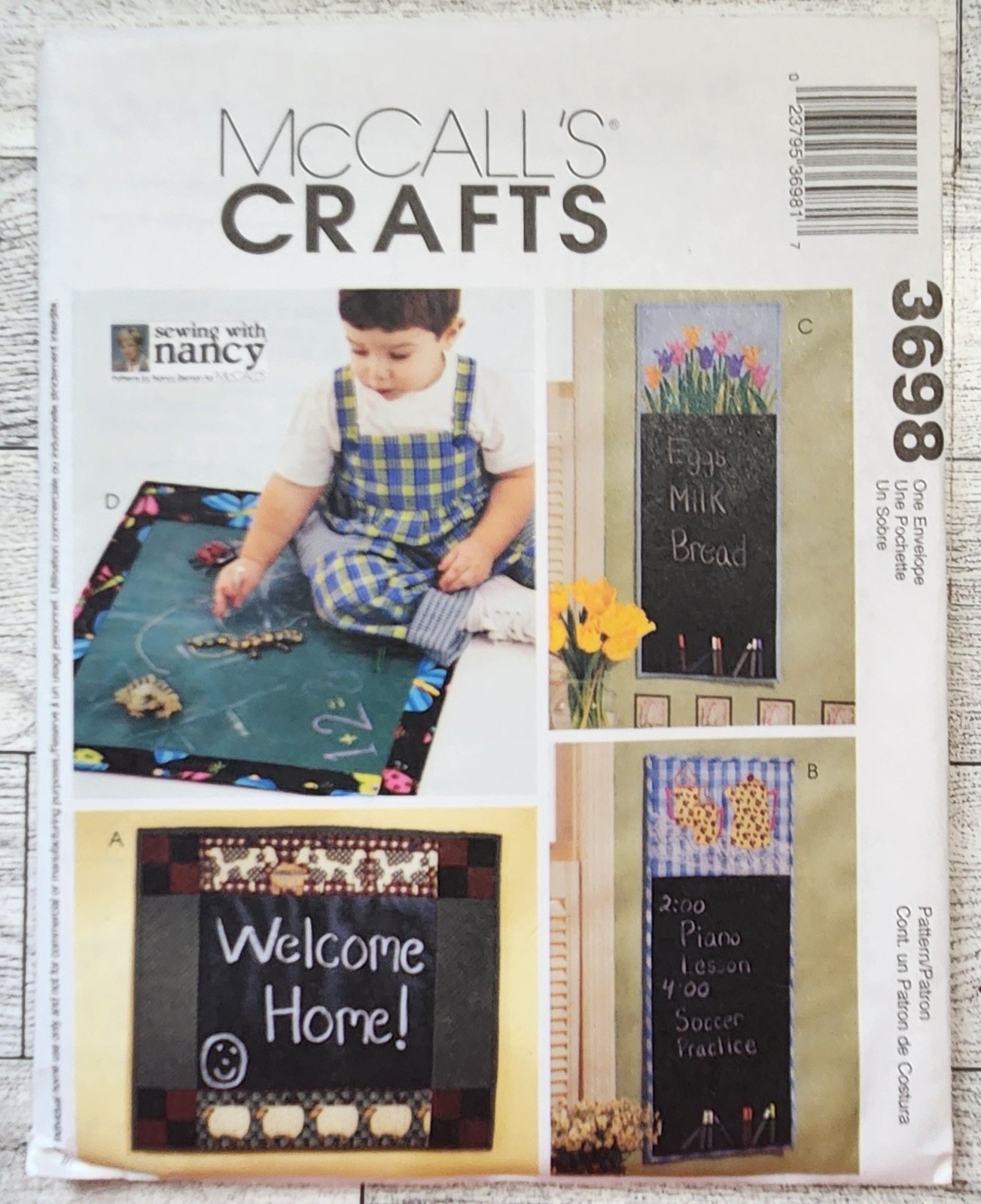 McCall's Craft 3698 Chalkboard Wallhanging and Playmat ~ Uncut ~ 2002