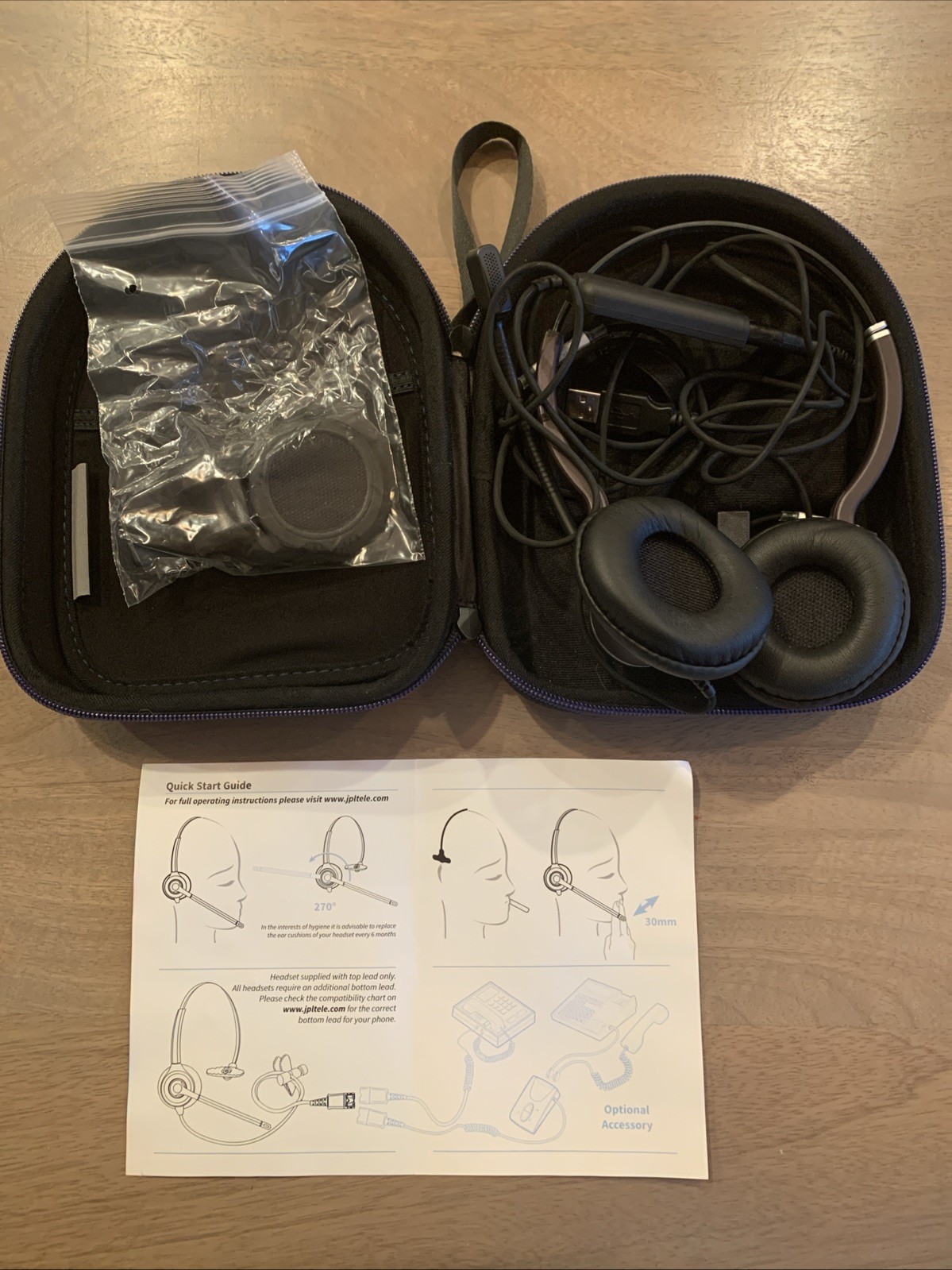 JPL BL-053+P Headset, With Case, Extra Pads, Hook. New