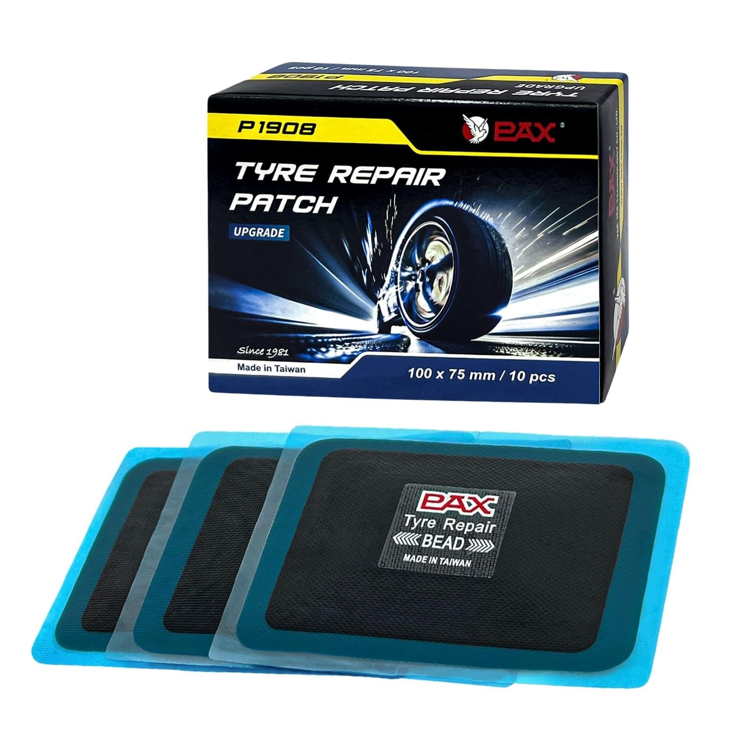 PAX Upgraded Radial Tire Repair Patches 100x75mm (10 Pack), 3-Layer Super Str...