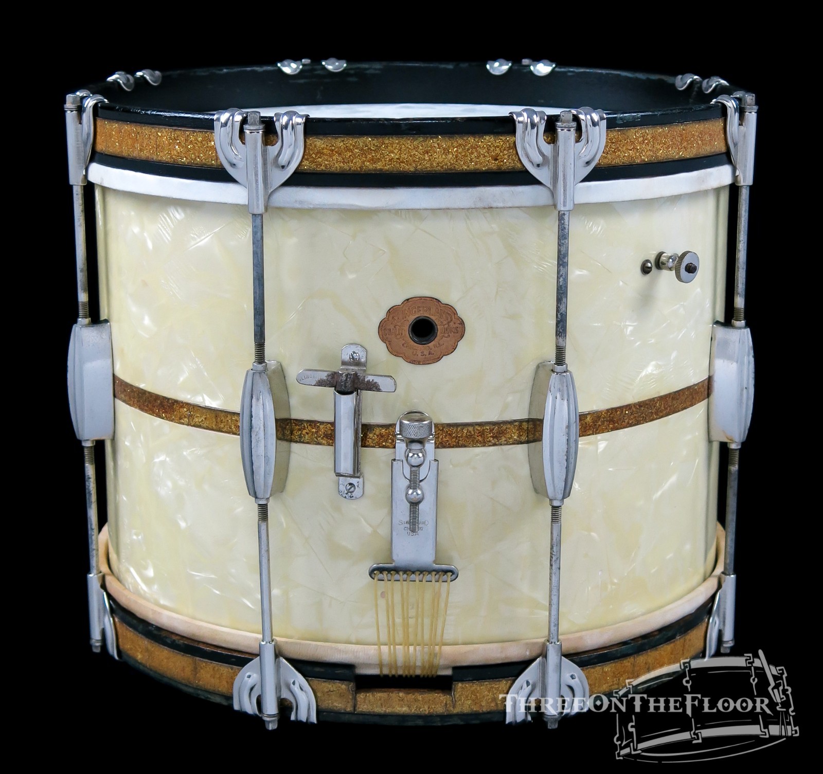 1930s Slingerland Radio King Parade Model Dressed Snare Drum : 10 x 14