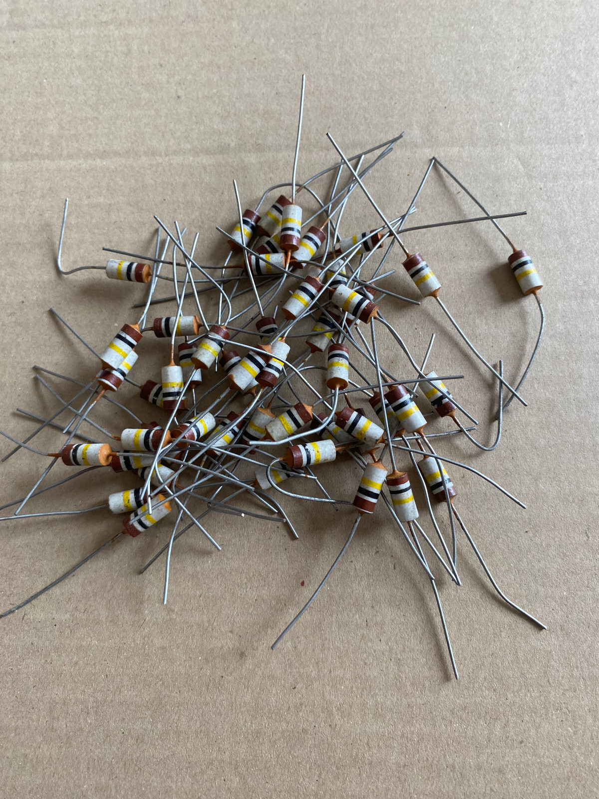 ONE LOT OF 50 VINTAGE NOS ERIE 100K RESISTORS FOR FUZZ FACE OR VOX AMP