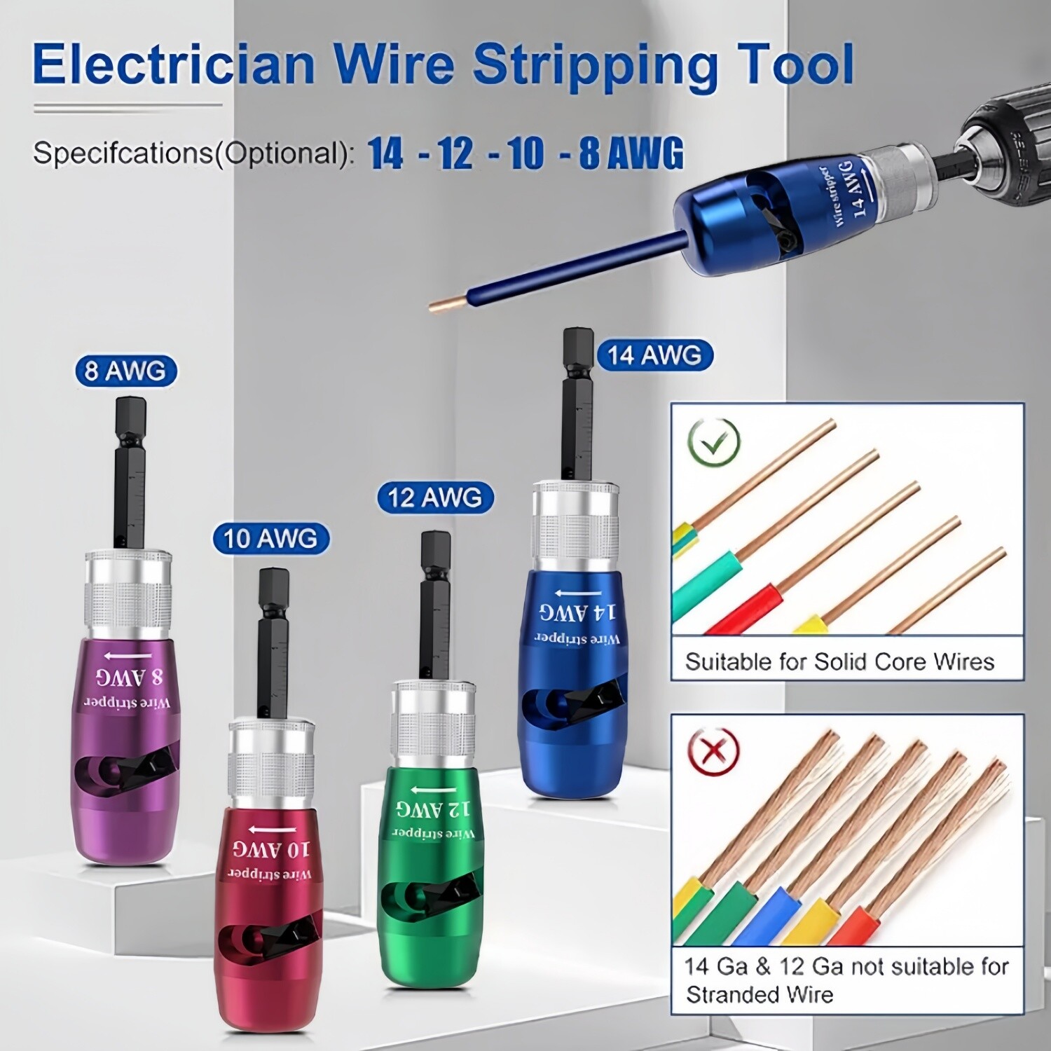 Wire Stripper -Drill Wire Stripping and Twisting Tool Upgrade Electrical Durable