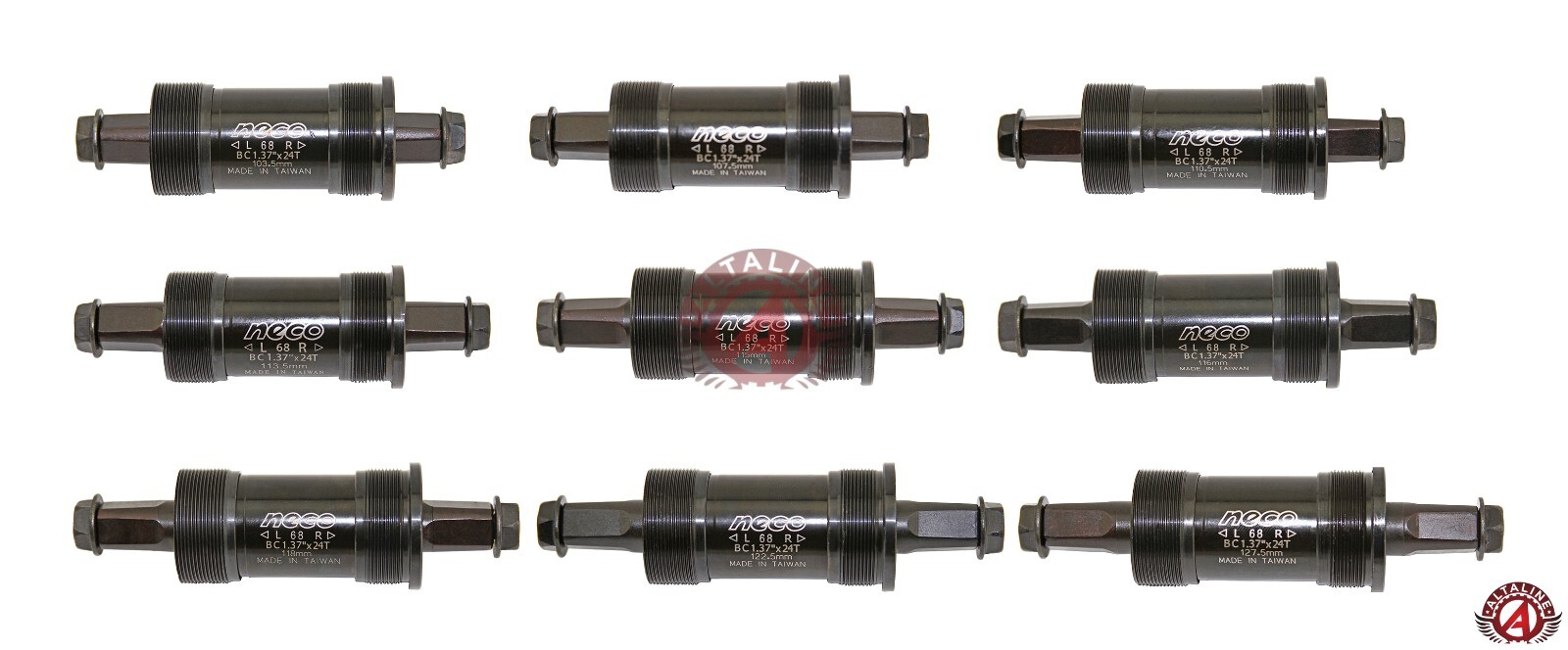 NECO Bike Bicycle Bottom Bracket Sealed Bearing Cartridge Square Set 68mm BLACK.