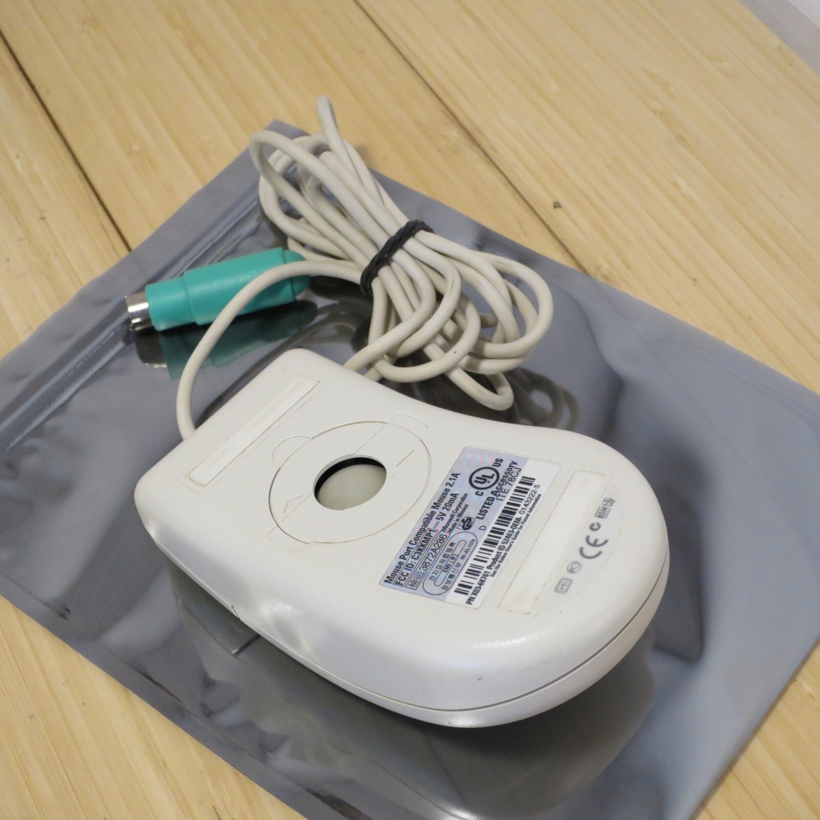 2 Button Microsoft Mouse Port Compatible PS2 Mouse 2.1A PN X03-68761 - Tested 12