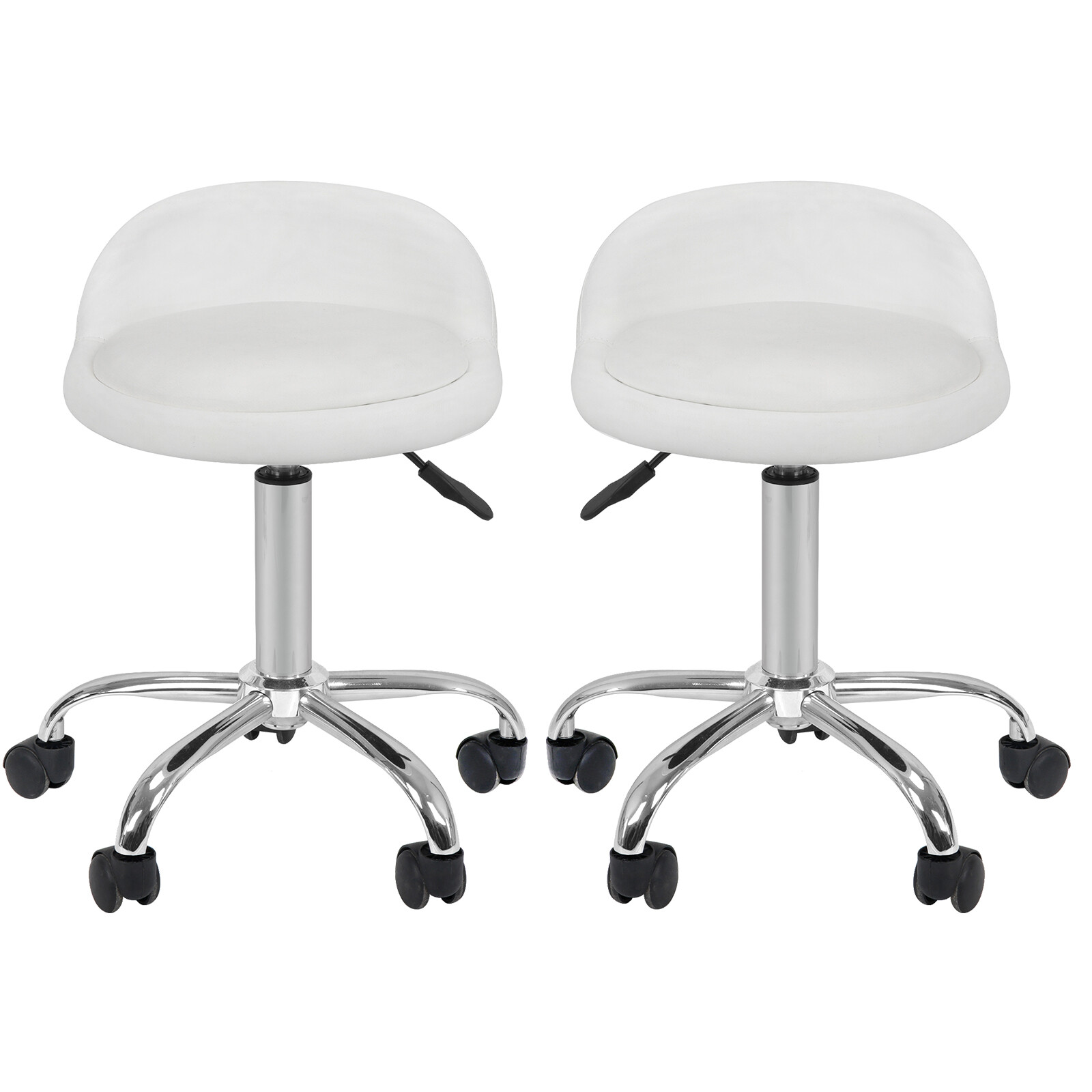 2X Adjustable Height Hydraulic Rolling Swivel Stool Spa Salon Chair w/Back Rest