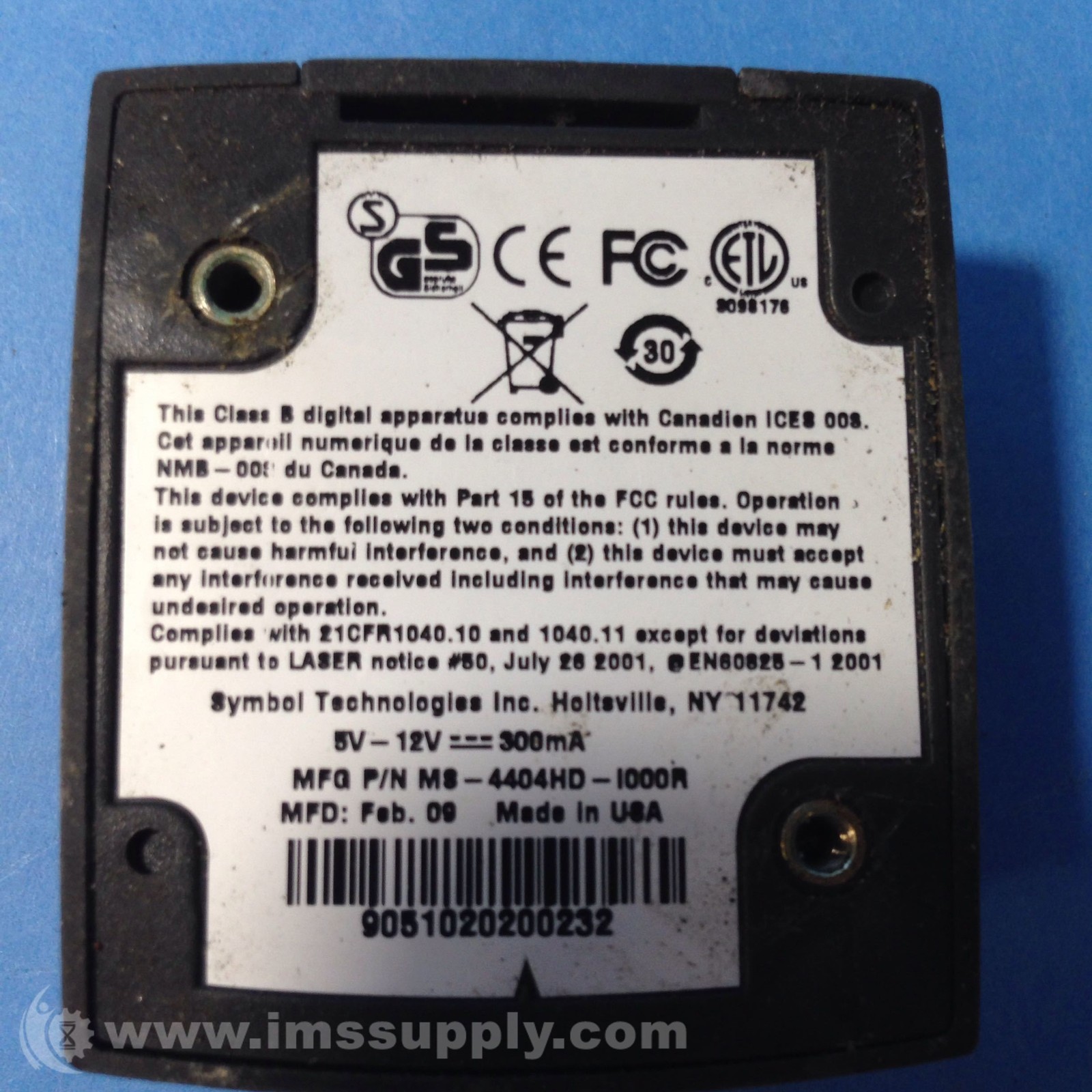 Symbol MS-4404HD-1000R Barcode Scanner USIP