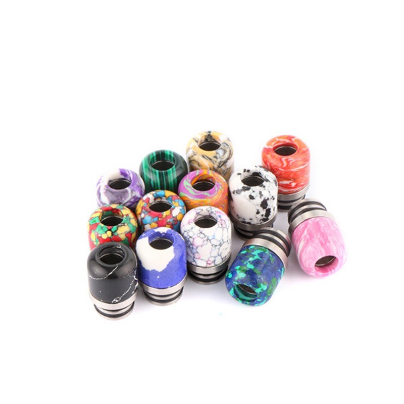 Stainless Steel Turquoise Small Hole Drip Tip 510 Random 3PCS