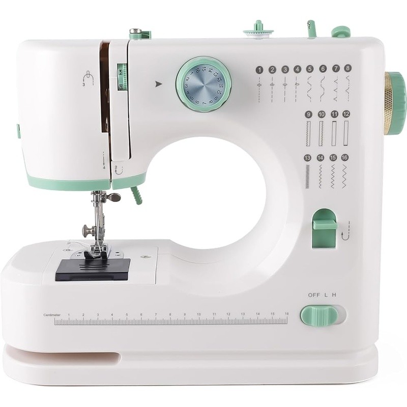 Double Needle Sewing Machine 16 Stitches Reverse LED Light Sewing Accessories US
