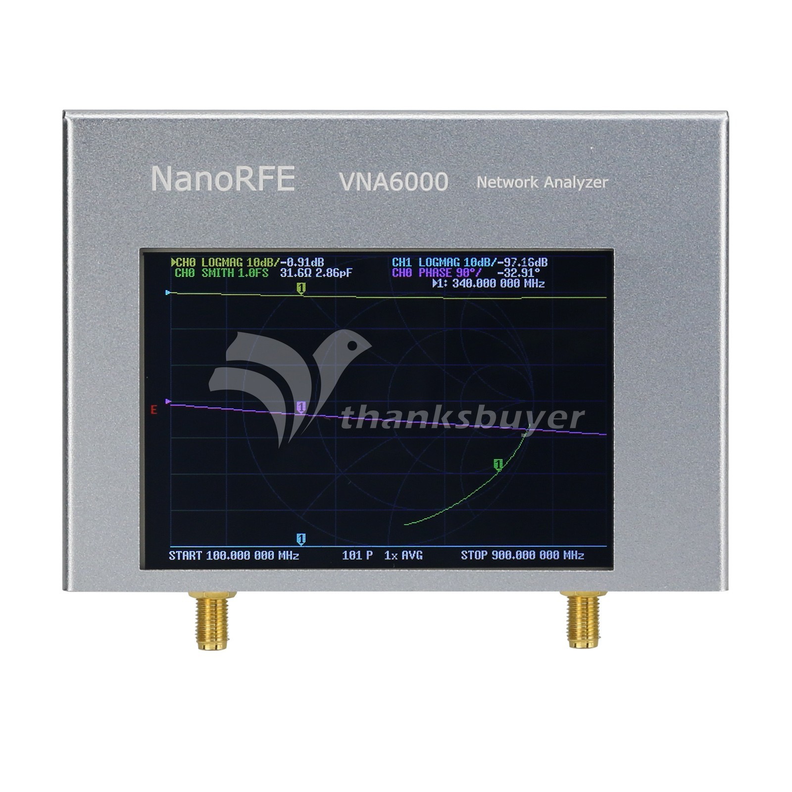 VNA6000-A 6GHz Vector Network Analyzer Two Port with 95dB Dynamic Range 4" Touch