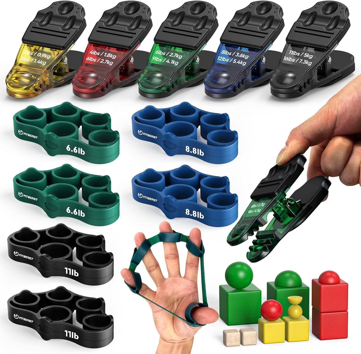 Complete Finger Exerciser Set for Hand Therapy - Grip Strength & Dexterity Tools