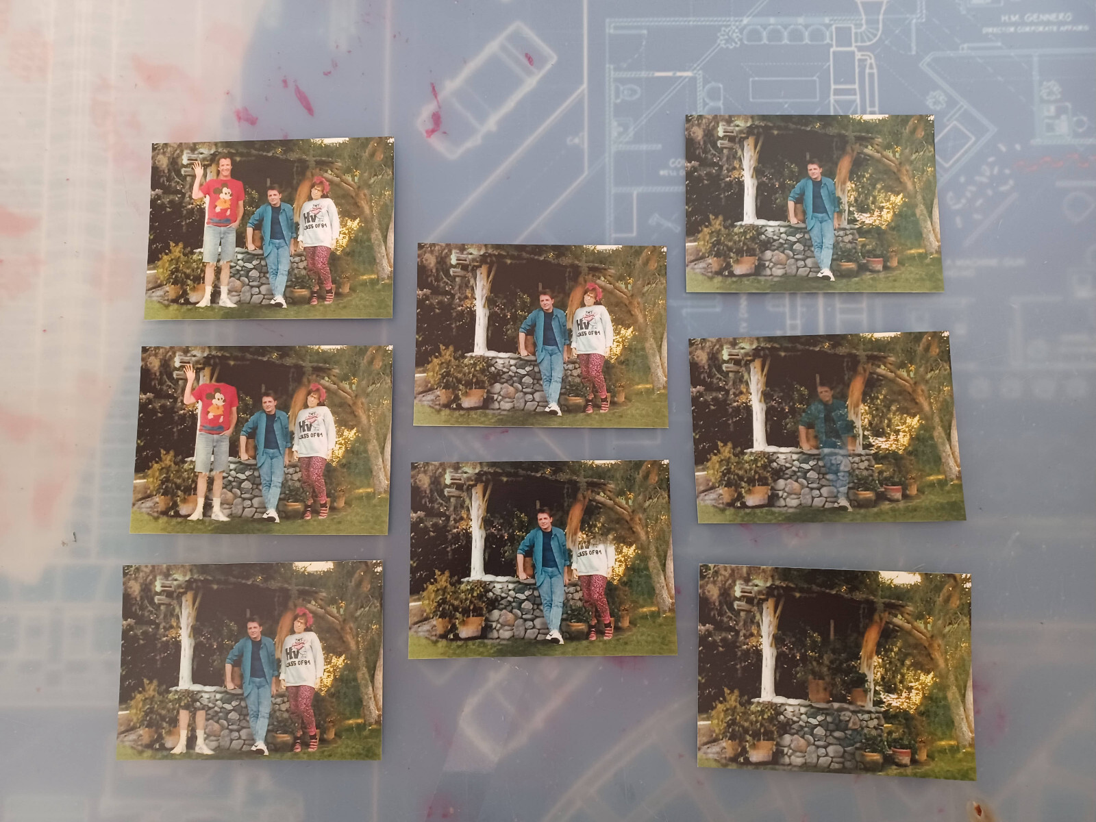 Back to the Future McFly Disappearing/Fading Family Photos  Set of 8 Movie Props