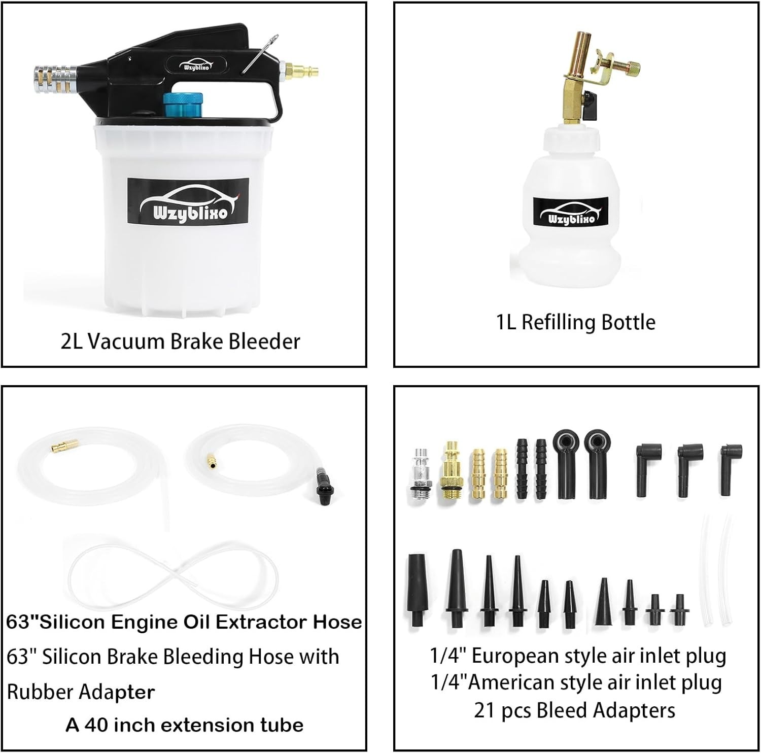 Vacuum Brake Bleeder - Vacuum Brake Bleeder Kit with Brake Fluid Extractor an...