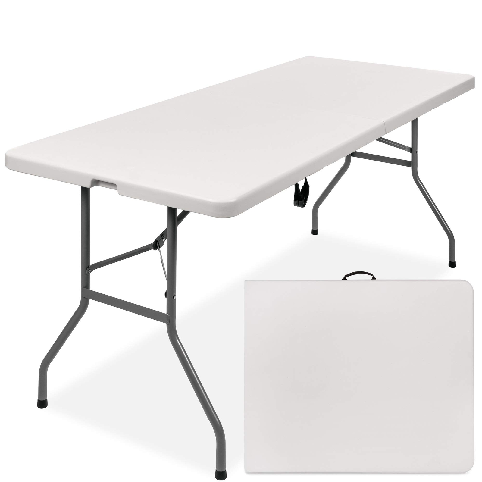 Best Choice Products 6ft Plastic Folding Table, Indoor Outdoor Heavy Duty Portab