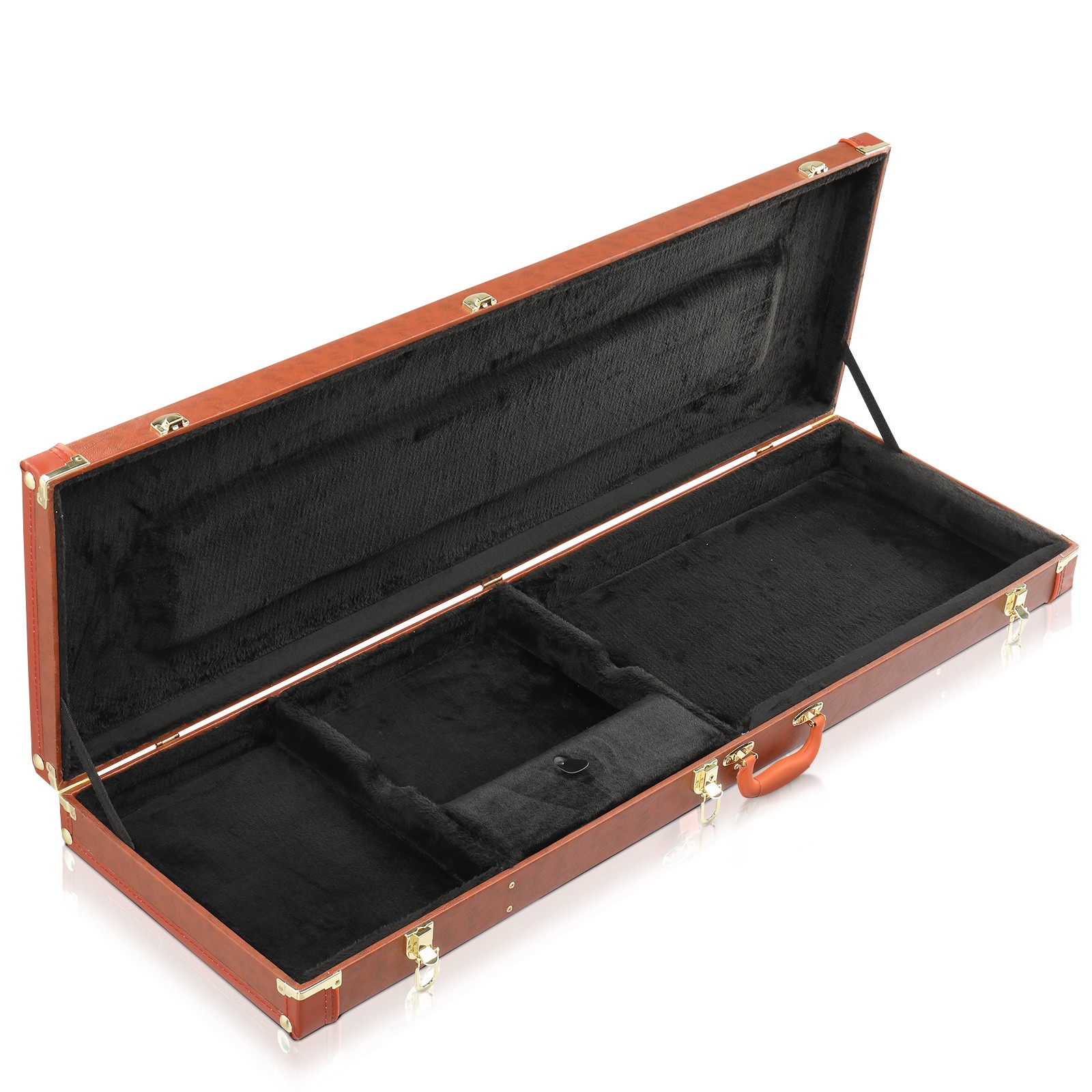 New Ktaxon Electric Bass Guitar Hard Case Wooden Hard Shell Carrying Case Lock