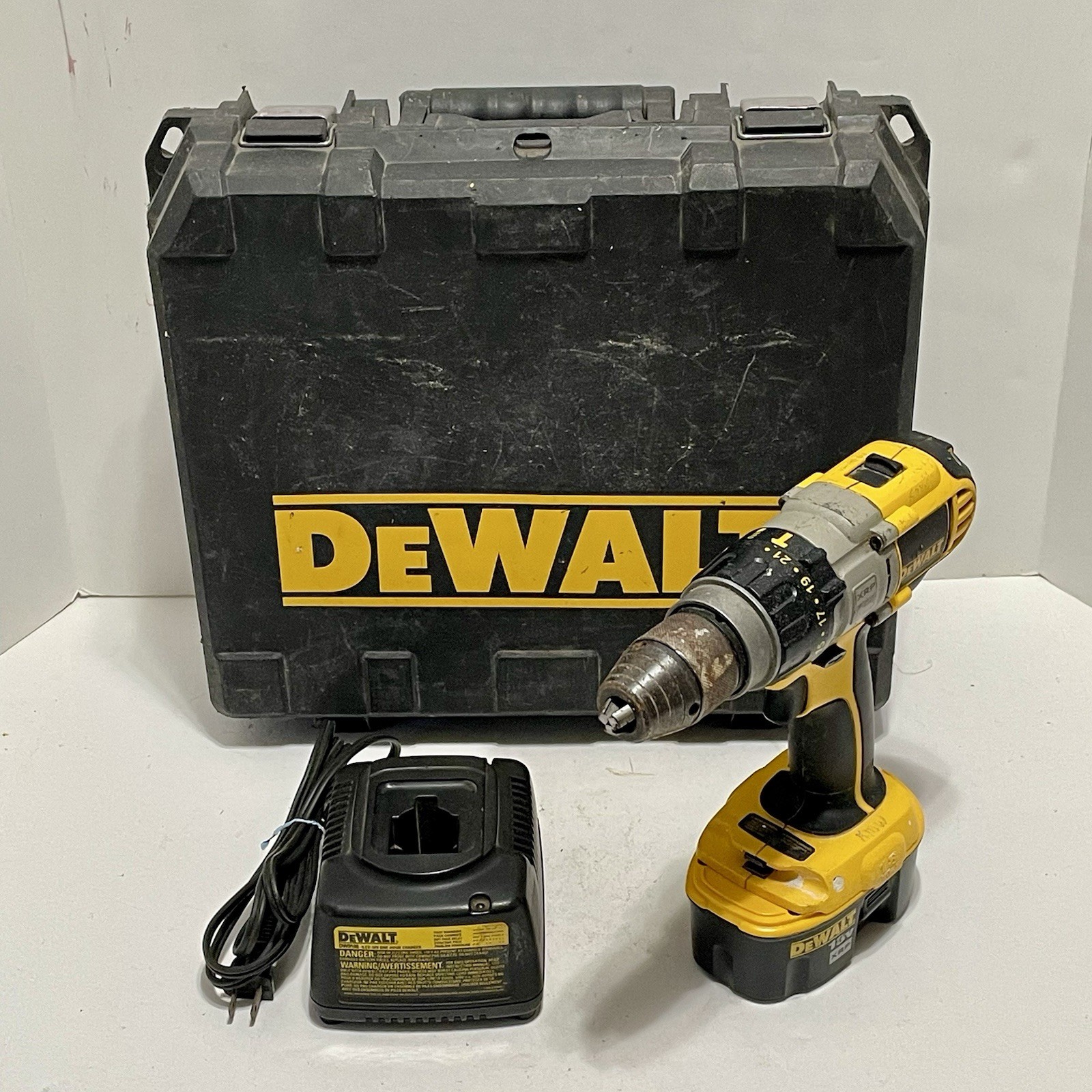 DeWalt 18V Hammer Drill 1/2” Drive DCD950 XRP w/Good Used Battery, Charger, Case
