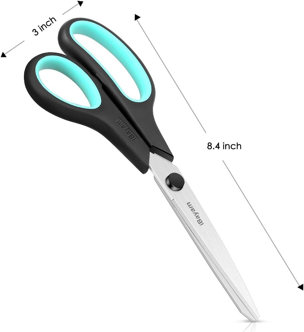 3-Pack 8" Heavy Duty Scissors with Ultra Sharp Blades and Comfort Grip Handle...