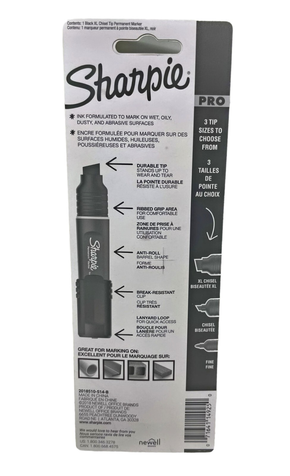 Sharpie Pro Professional Permanent Marker XL Chisel Black Jumbo Extra Large
