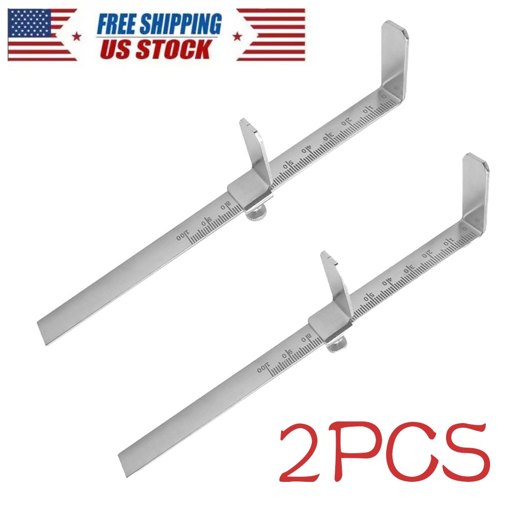 2x Dental Willis Bite Gauge Stainless Steel Orthodontic Dental Measurement Gauge