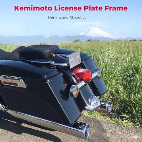 Lay Down License Plate Brackets Plate Mounts Compatible with Touring Street