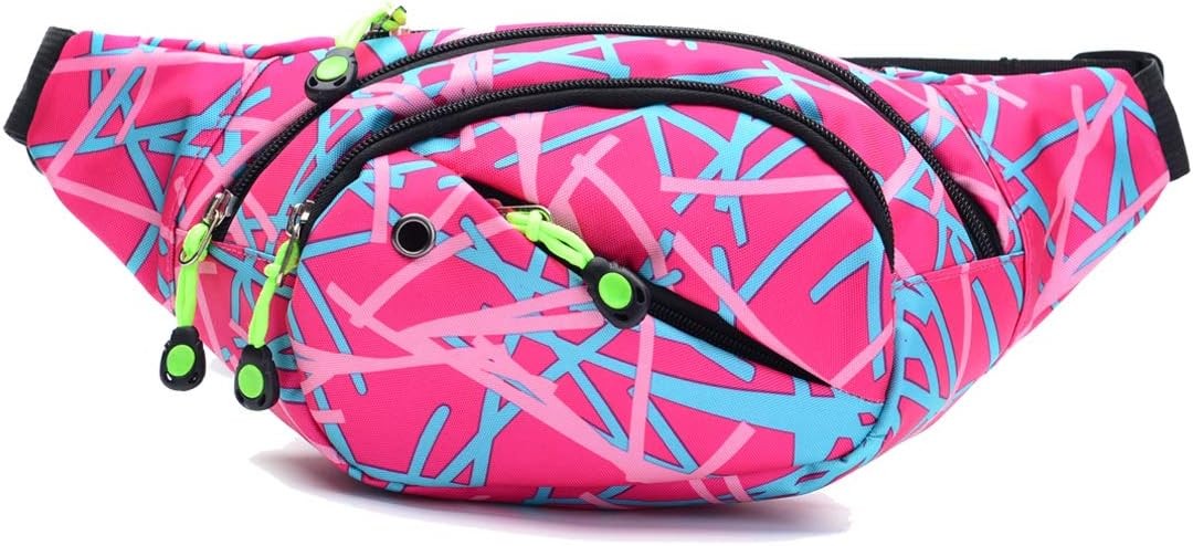 Ausion Fanny Pack Waist Bag for Men&Women Adjustable Belt Hip Bum Pink