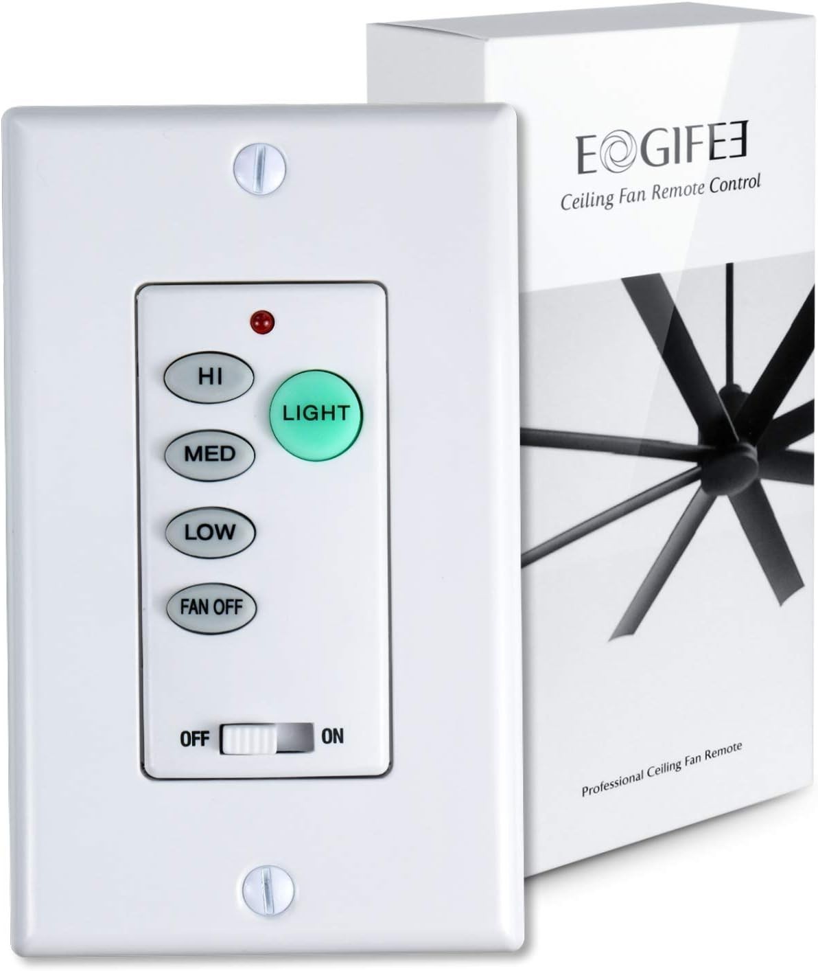 Ceiling Fan Remote Control Wall Switch - White