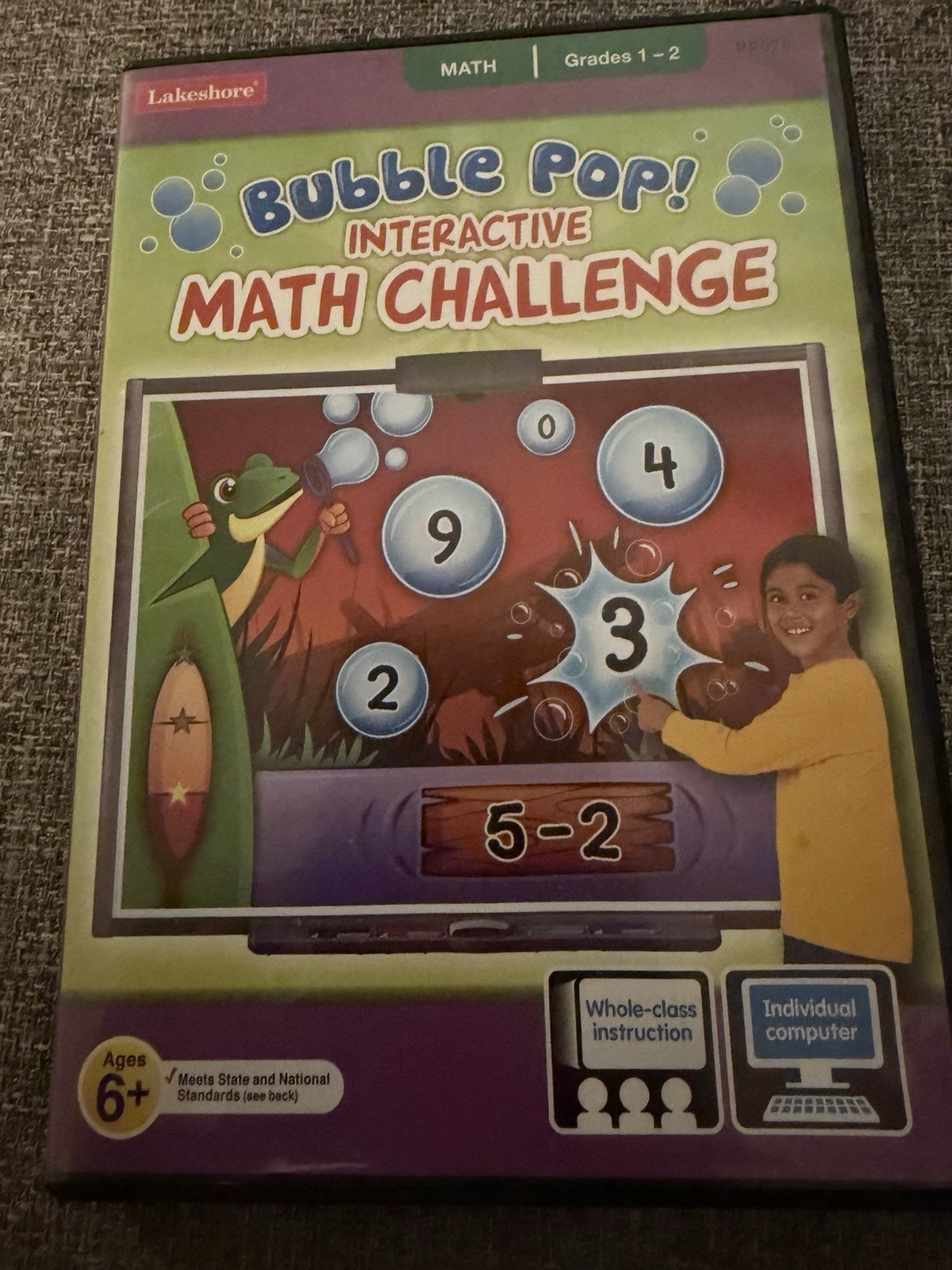 Bubble Pop! Interactive Math Challenge DVD For kids Lakeshore 1st & 2nd Grade