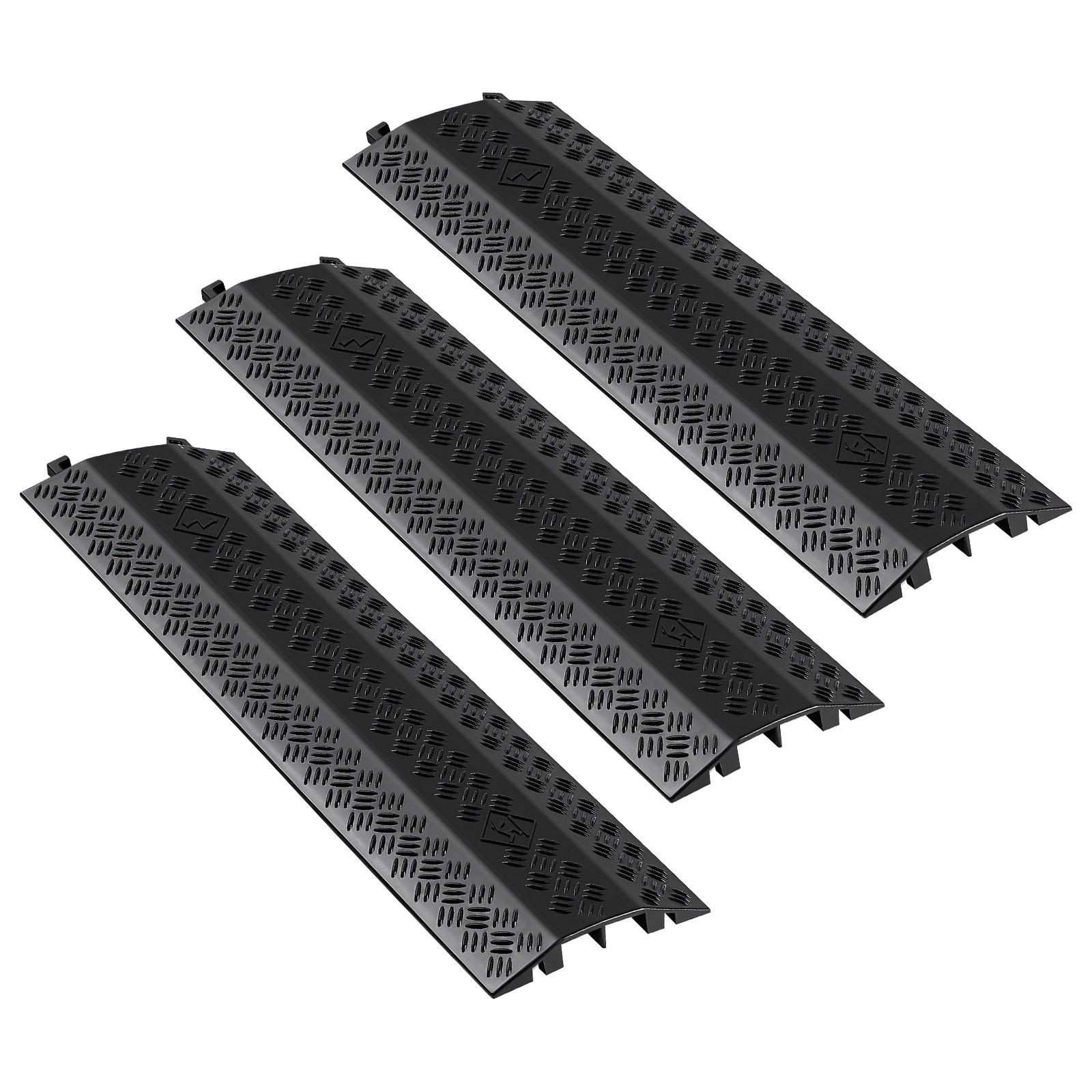 Heavy Duty Cable Protector Ramp, 500 lbs Axle Load, 3 Pack