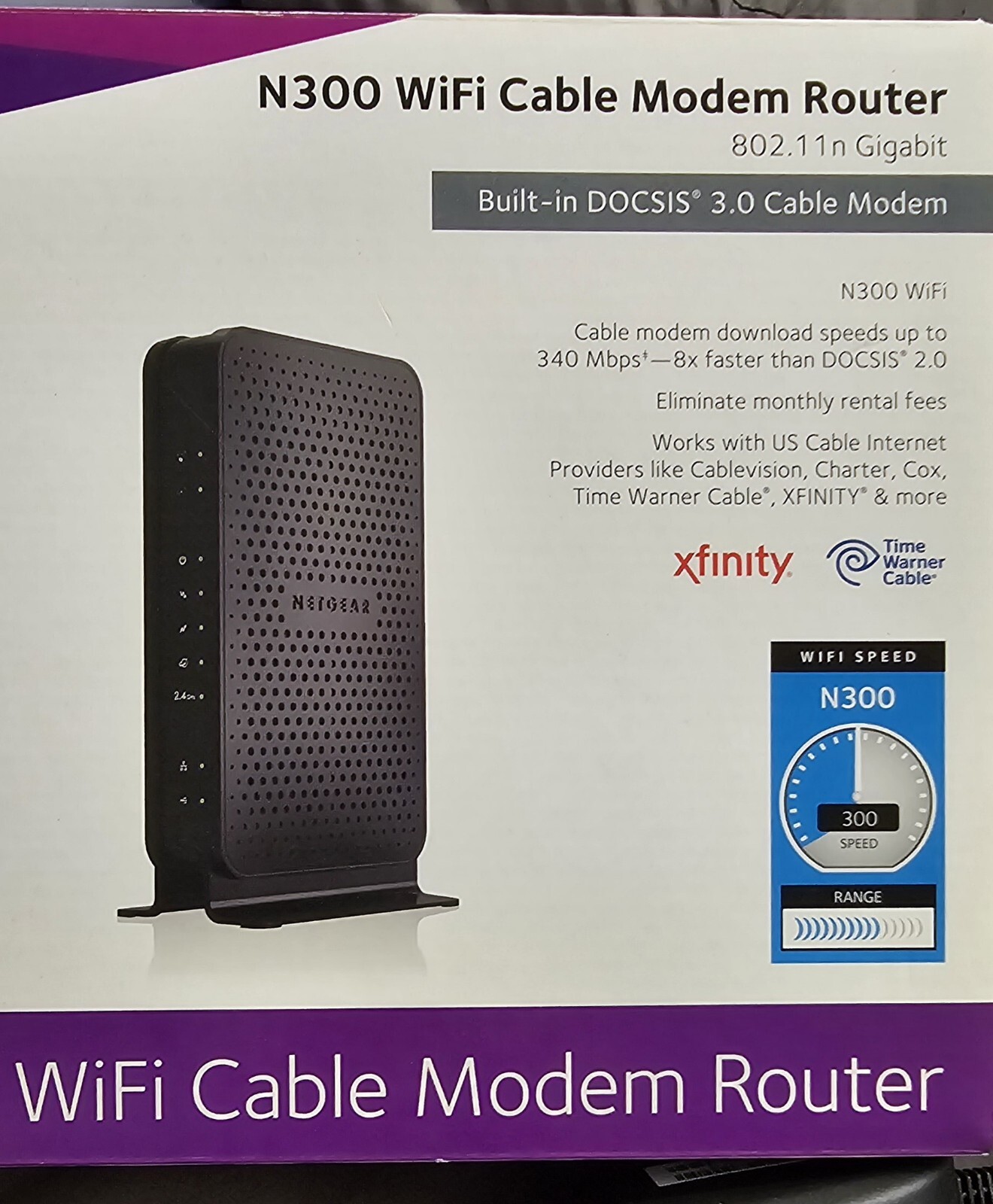 Netgear N300 Wireless Cable Modem Router C3000