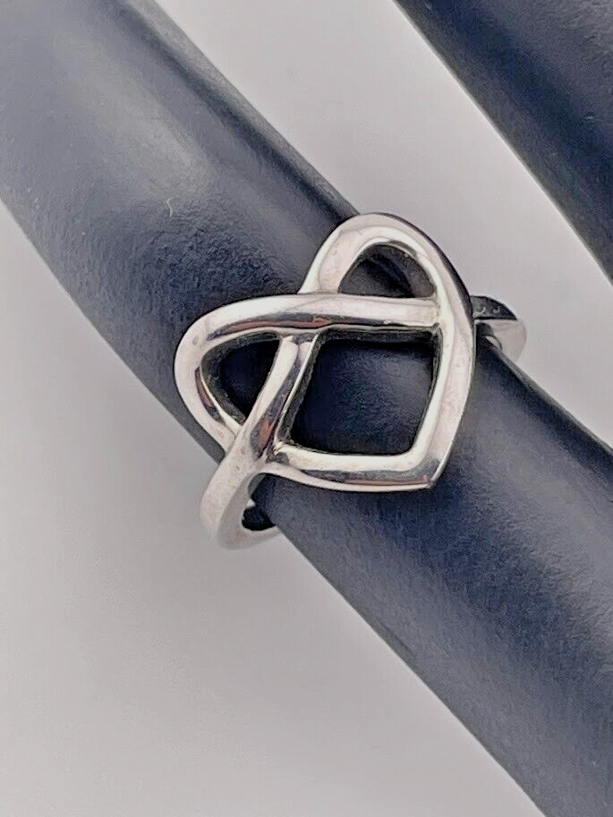 925 STERLING SILVER INFINITY HEART LOVE RING SIZE 3 ADJUSTS PINKY TOE 1953