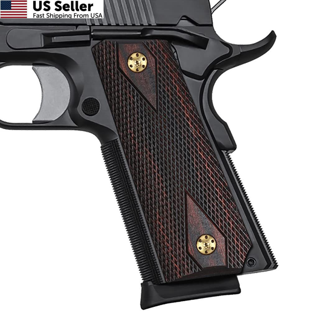 Cool Hand 1911 Rosewood Slim Grips, Screws Included, Full Brown