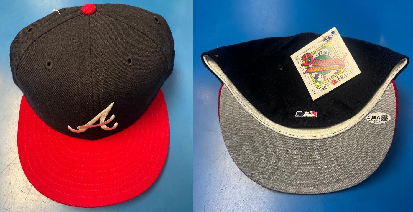 Tom Glavine JSA Vintage 90's Signed Atlanta Braves New Era Baseball Hat HOF Auto