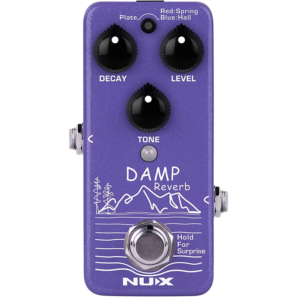 NUX NRV3 Damp Mini Pedal with Three Classic Reverb Models Effects Pedal Blue