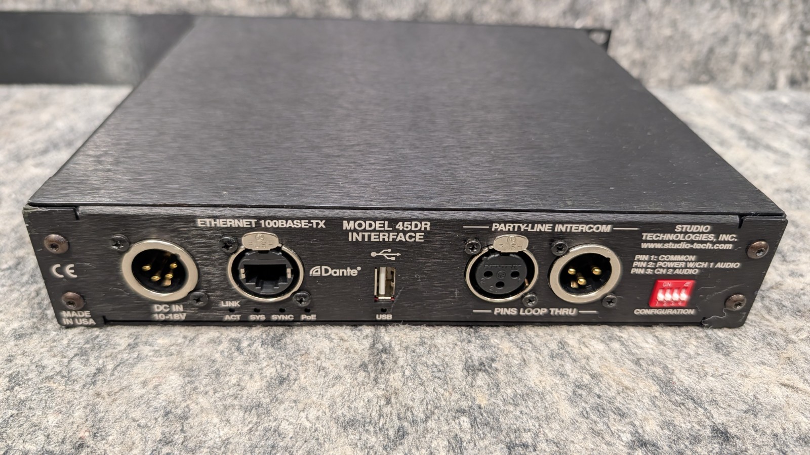 Studio Technologies Model 45DR Dante Intercom Interface with Rack Mount Kit