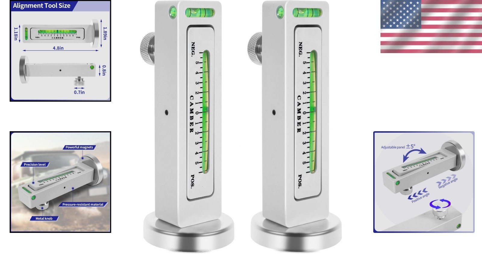 Durable 2 Pack Camber Caster Alignment Tools – Accurate, Easy to Use & Portable