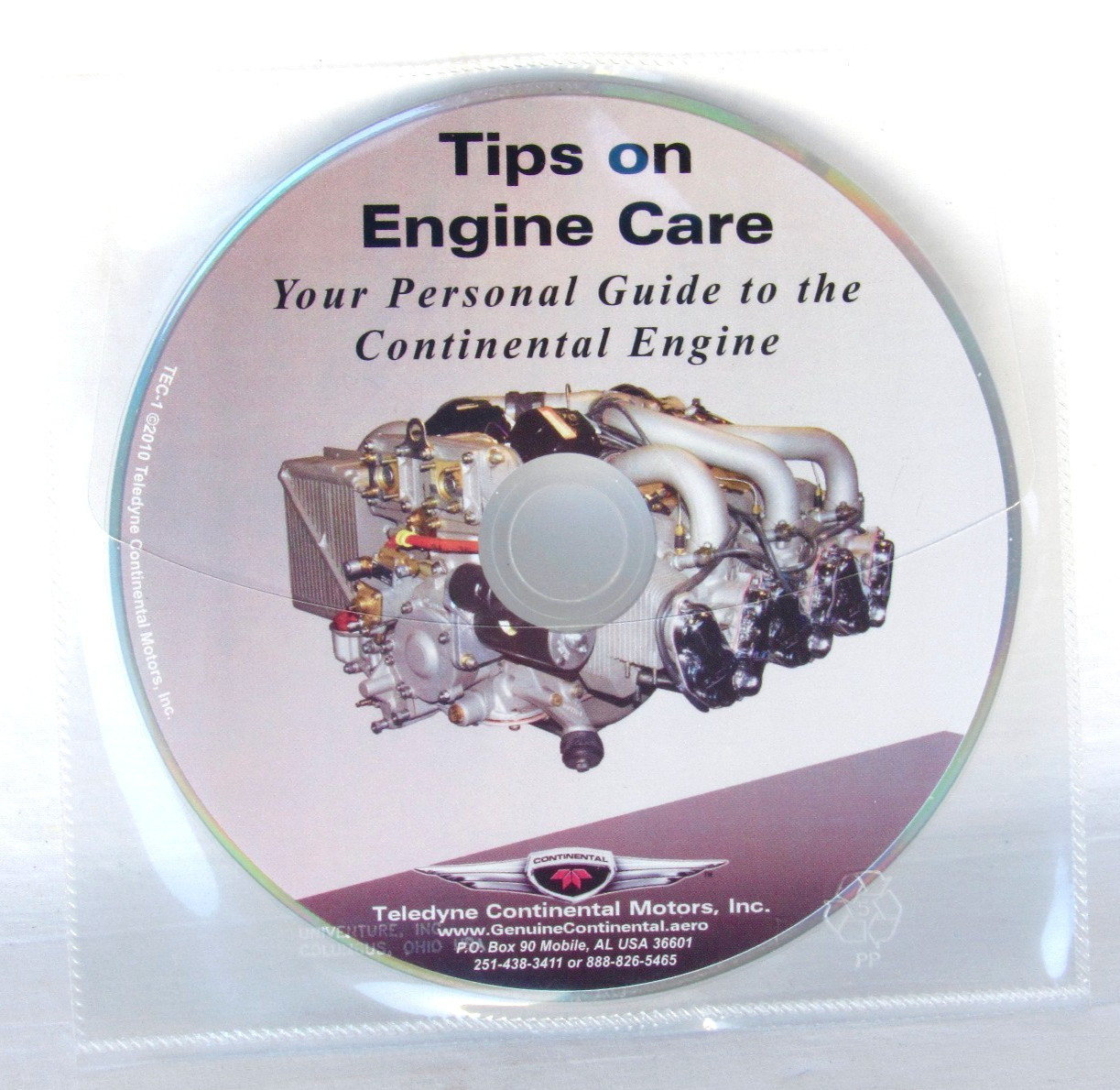 DVD - CONTINENTAL Engine Care Guide - PC ONLY Teledyne Instructional - Gift