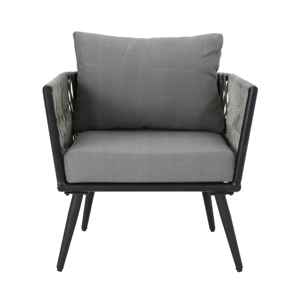 Oceanus Patio Chair - Aluminum & Faux Rattan, Removable Waterproof Cushions