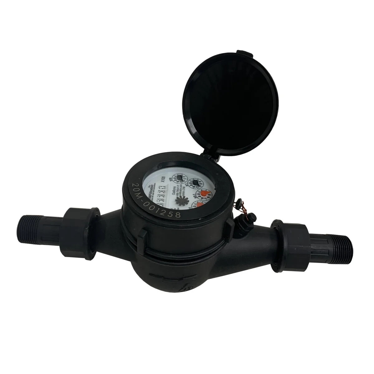 PRM 3/4" Nylon Multi-Jet Water Meter Totalizer  Silicone Seals 150 PSI