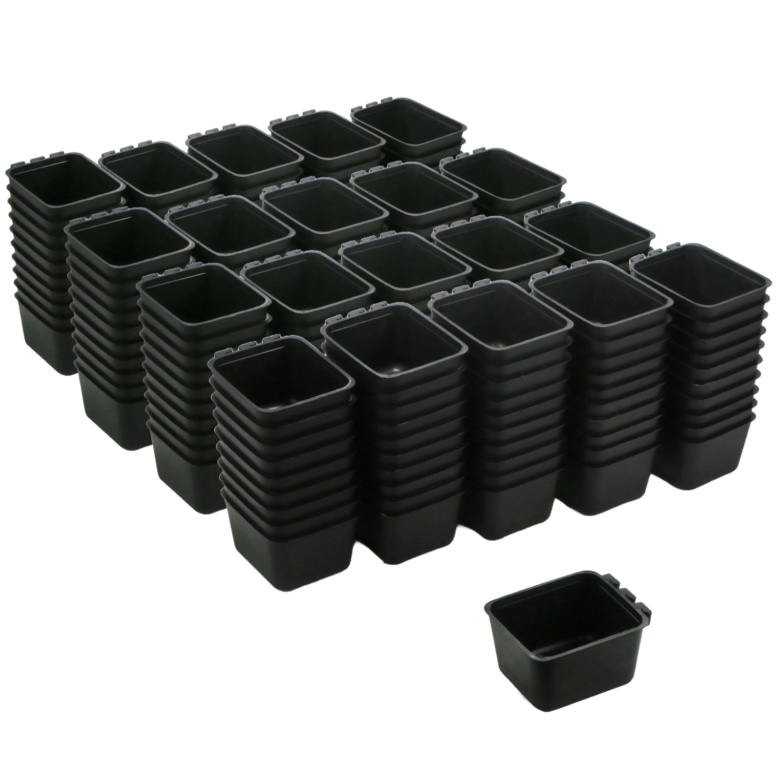 400-Pack - Black Cage Cups with Shift Lock Design for Caged and Fenced Animal