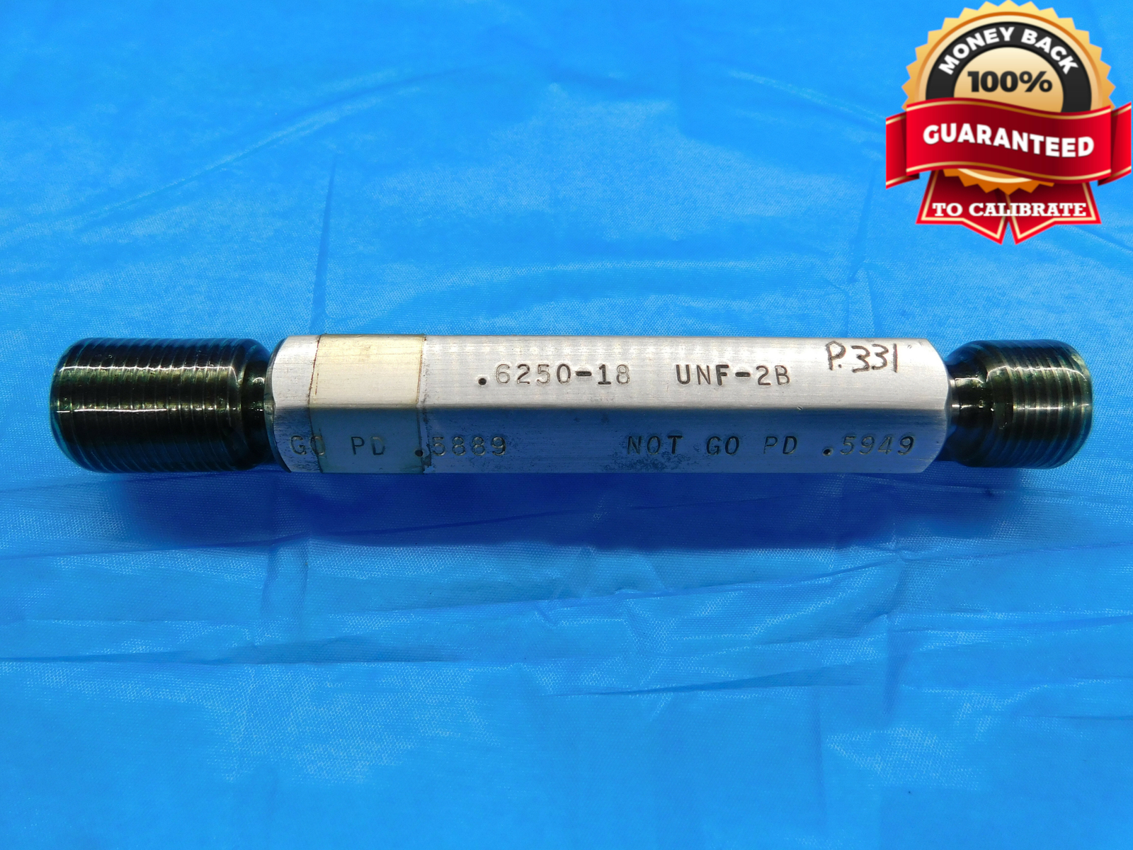 5/8 18 UNF 2B THREAD PLUG GAGE .625 .6250 GO NO GO P.D.'S = .5889 & .5949