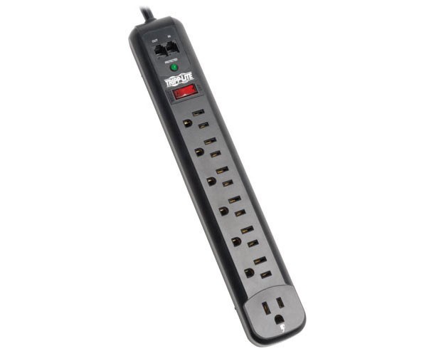 TRIPP LITE  TLP76RBTEL Surge Suppressor - 7 x NEMA 5-15R - 1.80 kVA - 1080 J