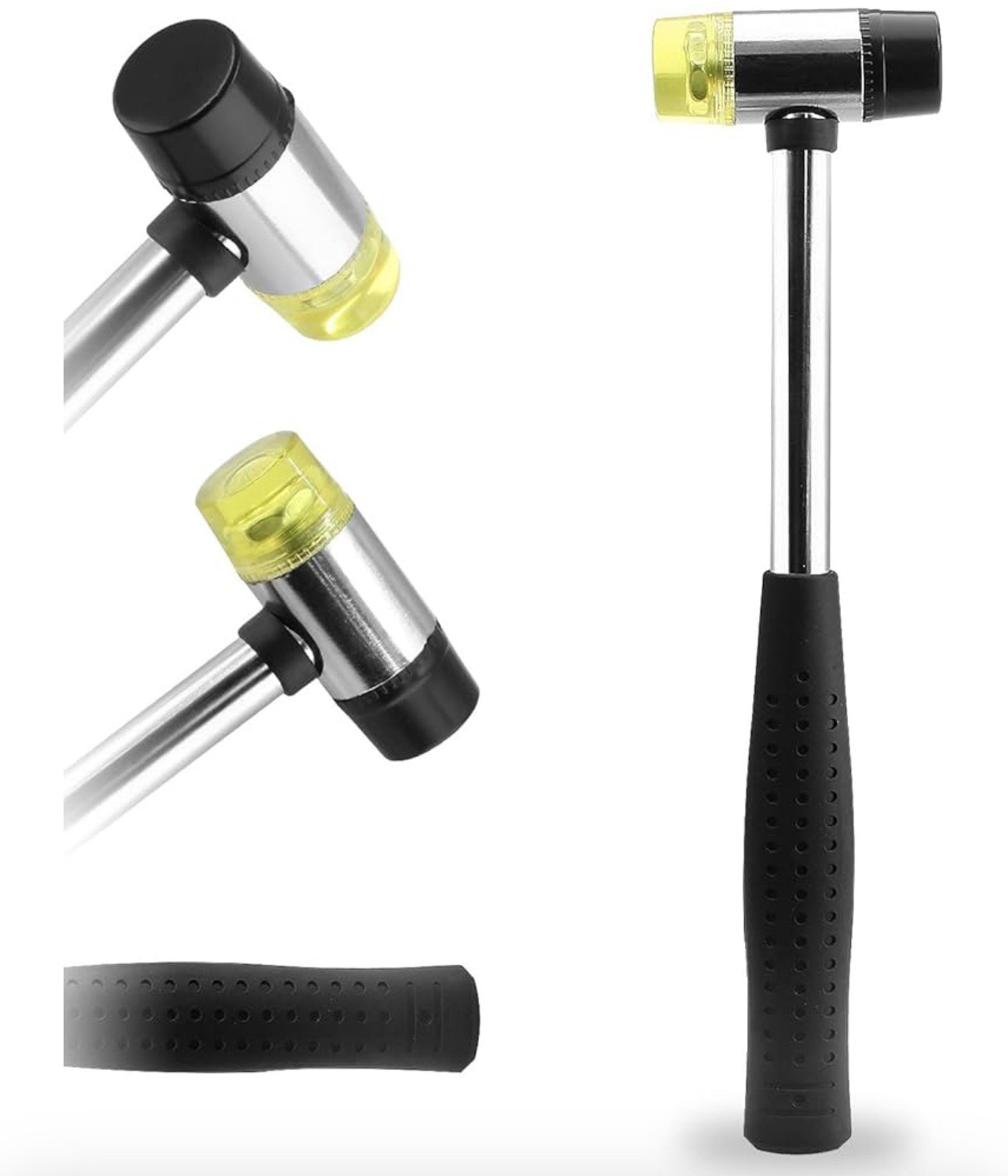 25mm Dual Head Soft Rubber Mallet Hammer Multi-use Rubber Hammer 3-pcs